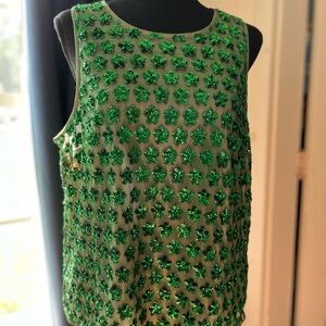 Collection embellished sequence shell top new with tags size large J.Crew